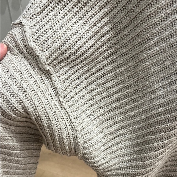 Free People Marlie Oversized V-Neck Sweater in Oatmeal - Picture 9 of 15